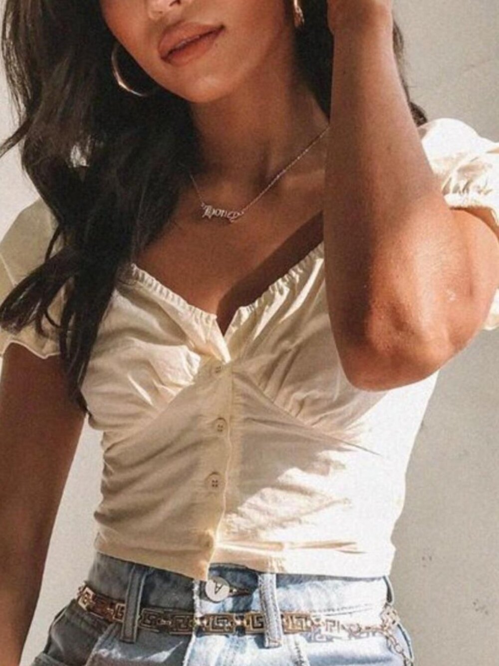 Princess Polly Abe Crop Top in Butter Yellow